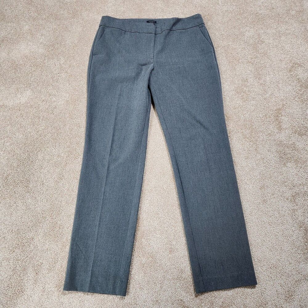 Ann Taylor Dress Pants Women 8 Gray Mid Rise Straight Leg